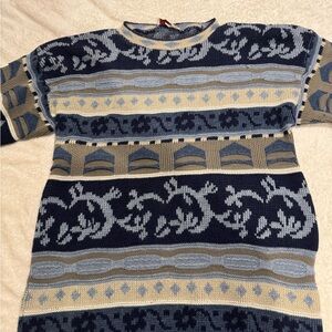 Bombshell Sportswear Navy and Beige Patterned Men's Cardigan